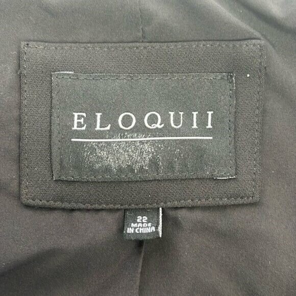Eloquii Perfect Stretch Blazer Single Snap-Bar Close Collarless Pockets Black 22 - Picture 11 of 13